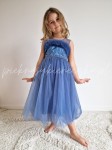 Zoe -niebieska sukienka tiulowa z ozdobną górą 