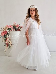 Luma- biała sukienka tiulowa z wiankiem
