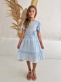 blekitna sukienka bawelniana z krotkim rekawkiem