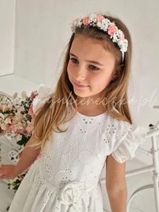 Opaska dla dziewczynki z różowymi różyczkami