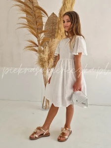 Livia- biała sukienka bawełniana z torebką 