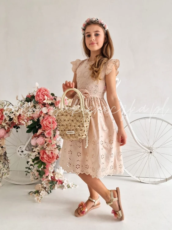 bezowa sukienka bawelniana boho