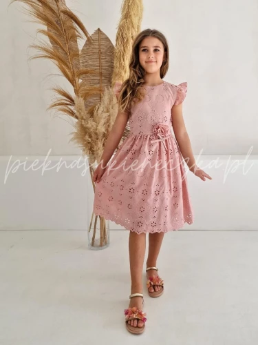 rozowa sukienka bawelniana boho