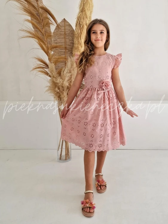 rozowa sukienka bawelniana boho