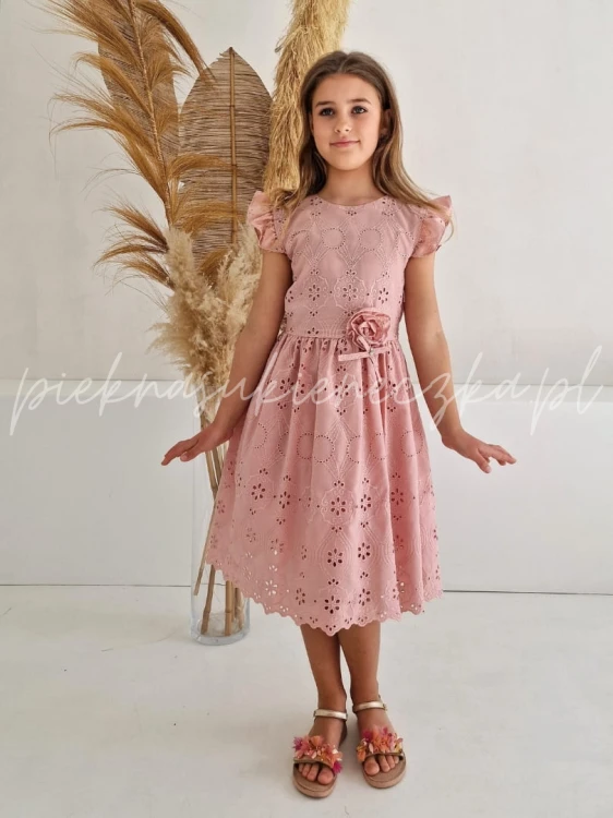 rozowa sukienka bawelniana boho