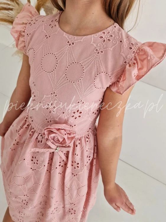 rozowa sukienka bawelniana boho